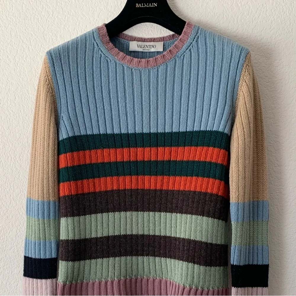 Valentino wool cashmere striped sweater
